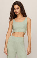 Zoe Rib Tank Bra - Aqua Cloud - ZLT253819