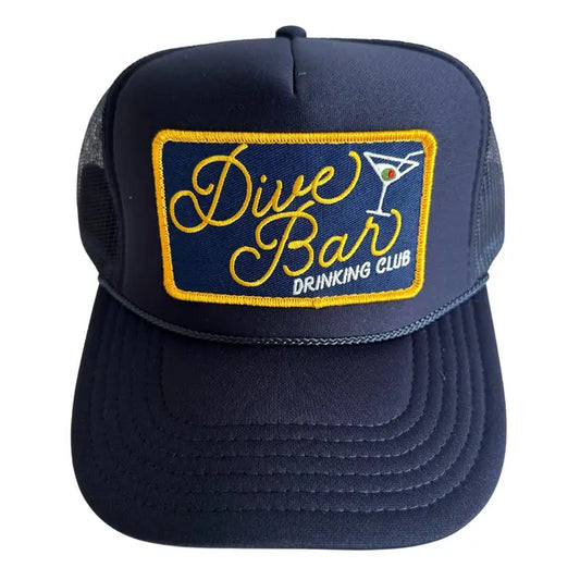 Dive Bar Drinking Club Patch Trucker Hat | Navy