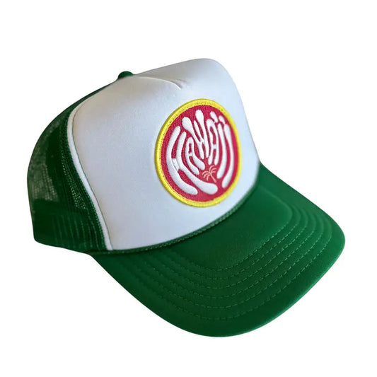 Hawaii Patch Trucker Hat | Kelly Green/White