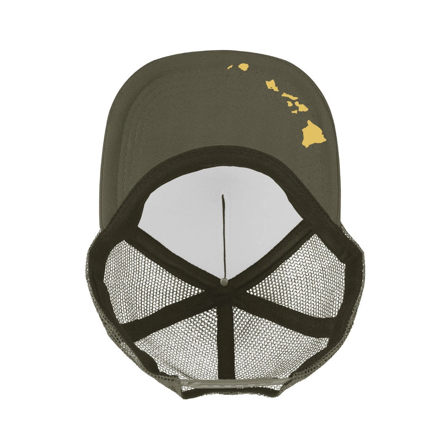 Iwa Trucker Hat - Olive/Gold  - Na Koa