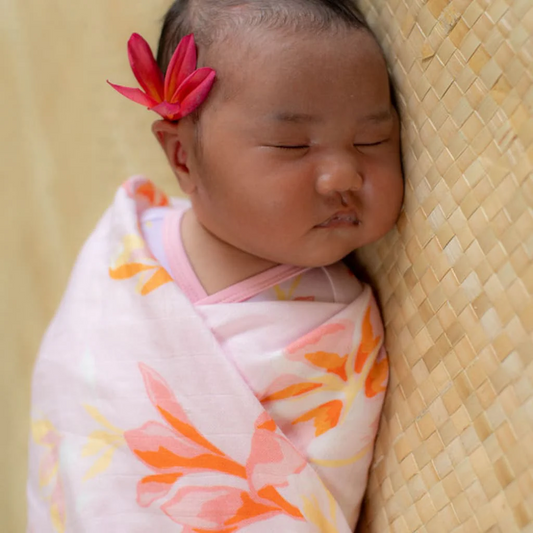 Plumeria Honey - Muslin Swaddle Blanket - Coco Moon