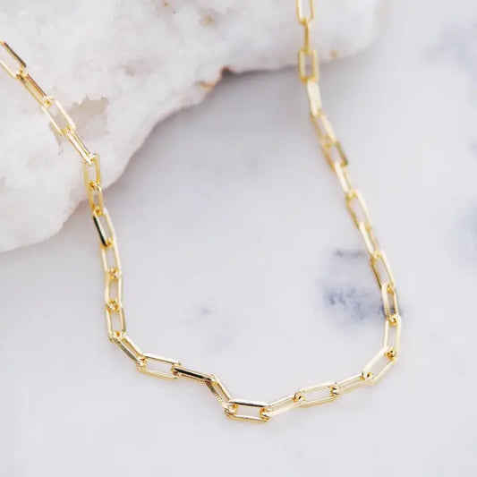 Gold Filled Paperclip Link Chain Necklace - Kala'i