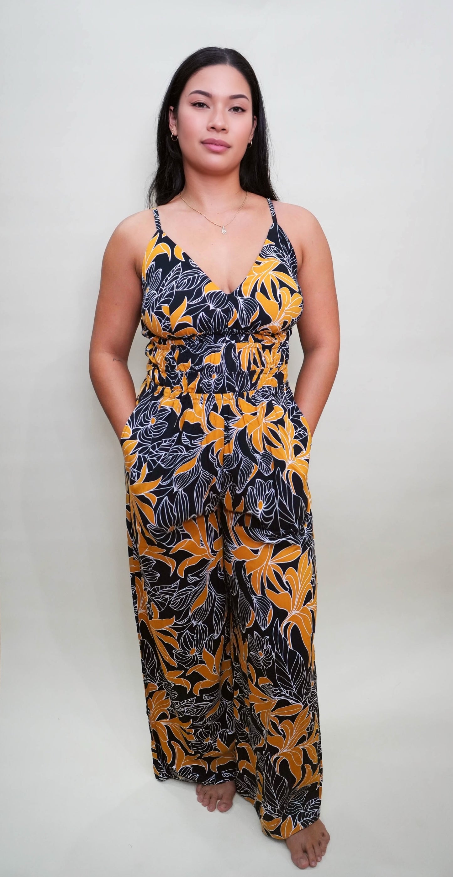 OPAL JUMPSUIT - TROPICAL BLACK- KHUSH 48