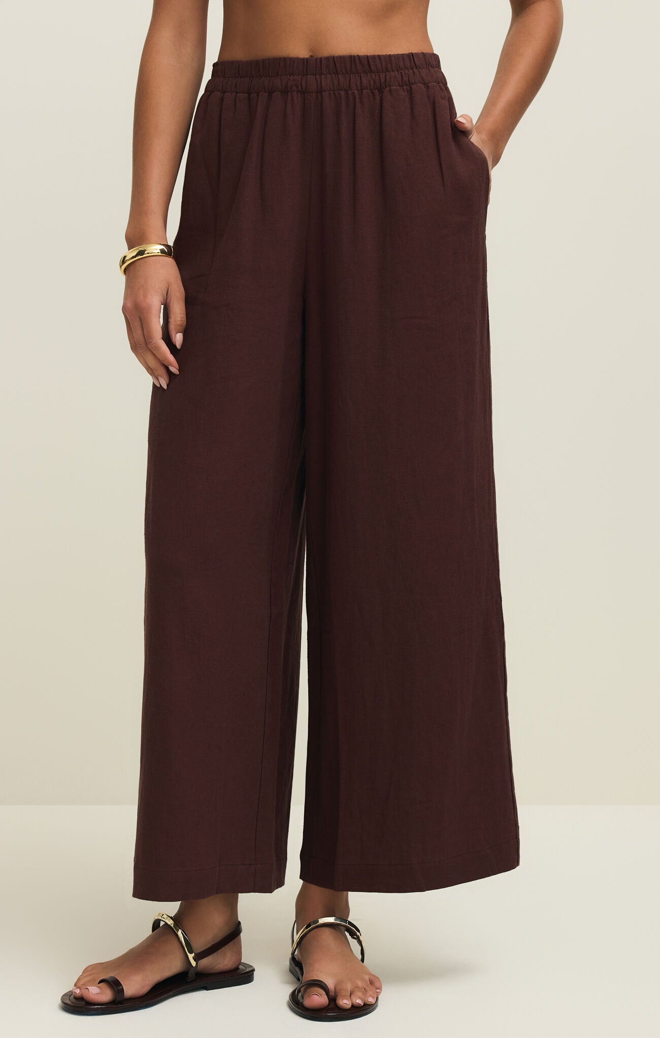 SCOUT LINEN PANT - CHOCOLATE CHERRY - ZP261575