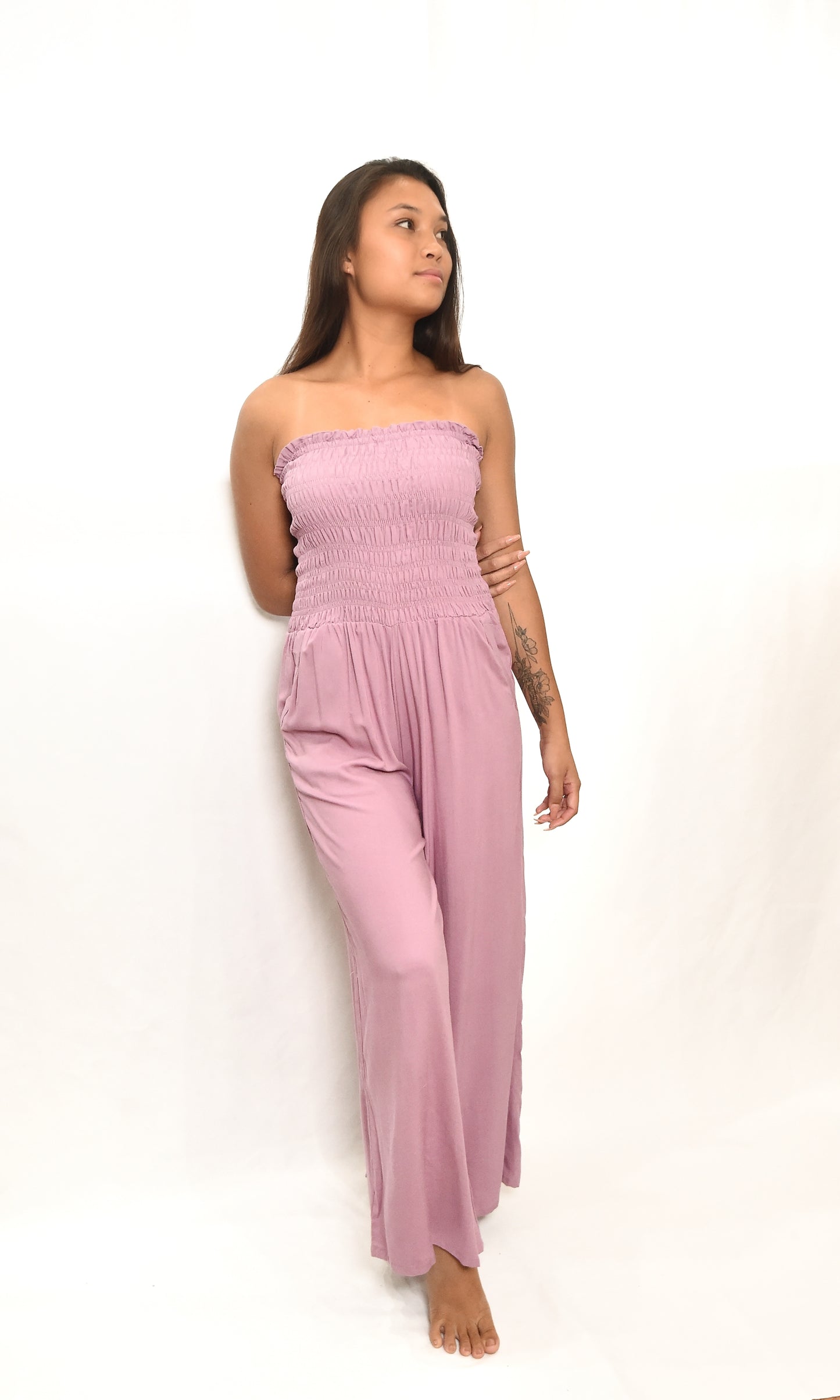 LAWAI JUMPSUIT- Solid Dark Rose - KHUSH 37