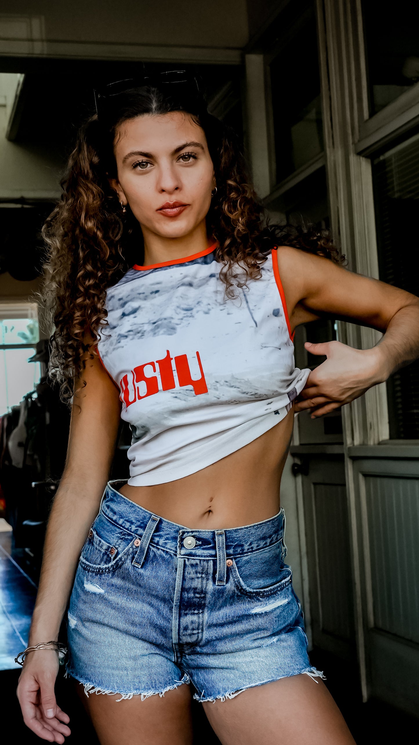 All Ova Slim Fit Sleeveless Skimmer Tank- RUSTY USA