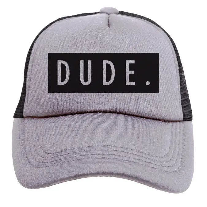 DUDE Trucker Hat - Grey & Black | Grey and black