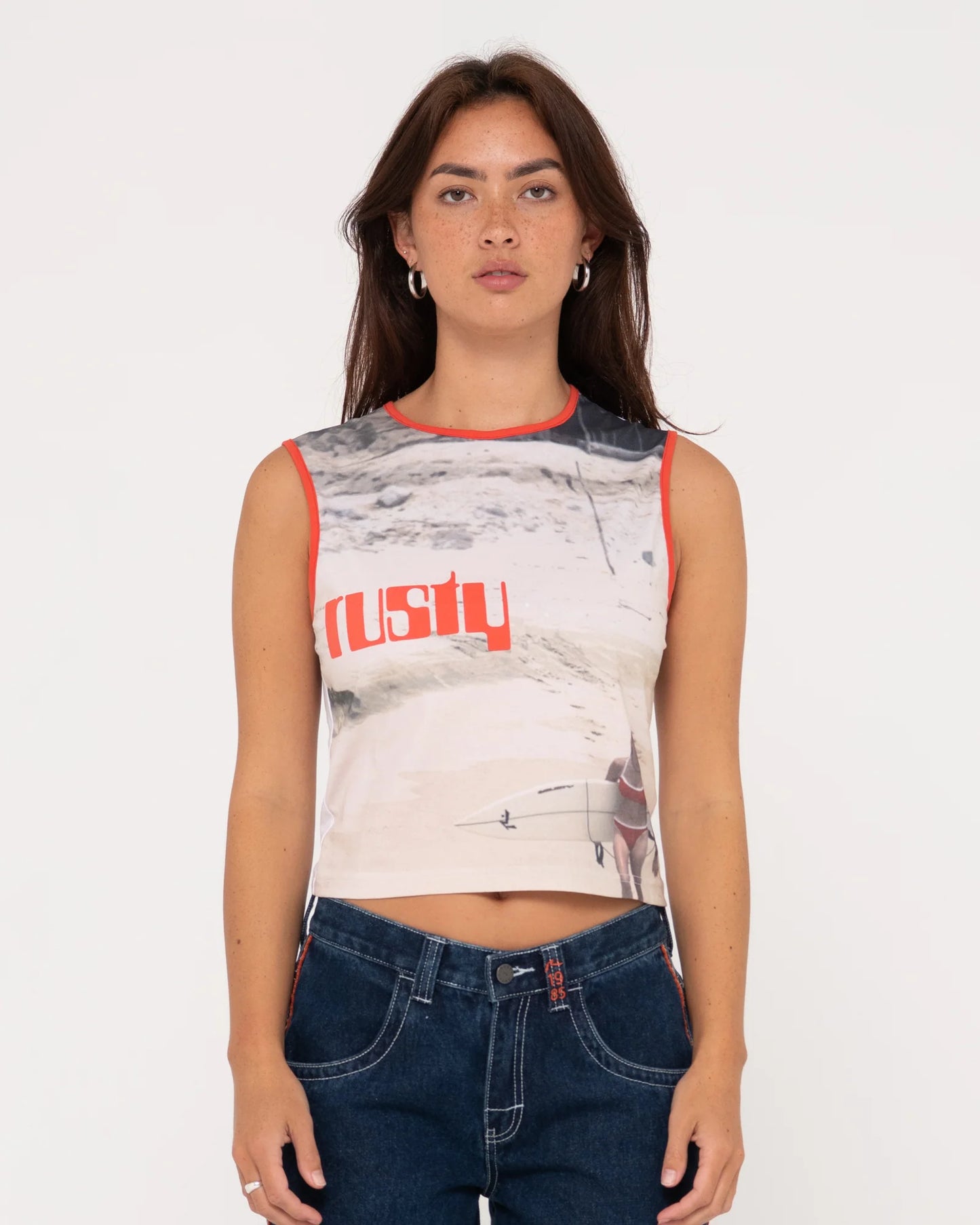 All Ova Slim Fit Sleeveless Skimmer Tank- RUSTY USA