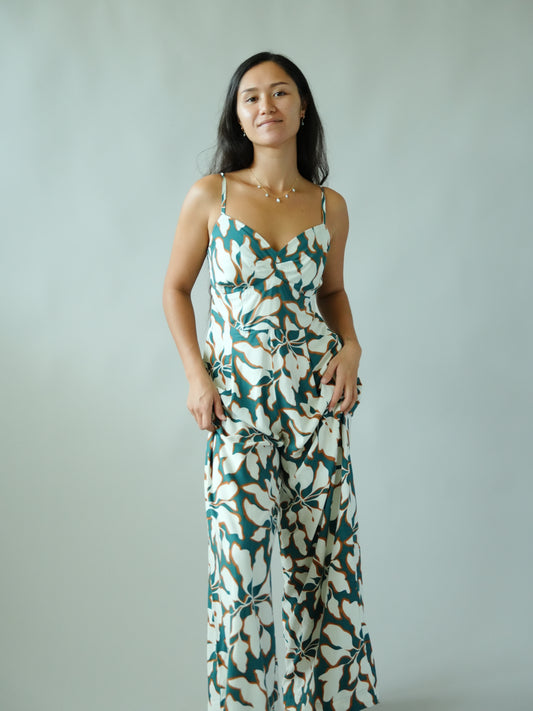 Morena Jumpsuit - Bloomtide Petrol