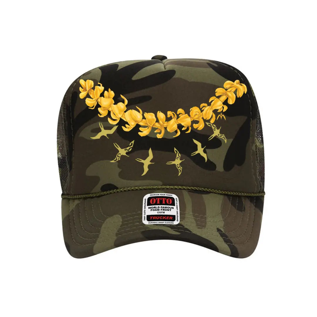 Pua x Iwa Trucker Hat- Camo - Na Koa Brand