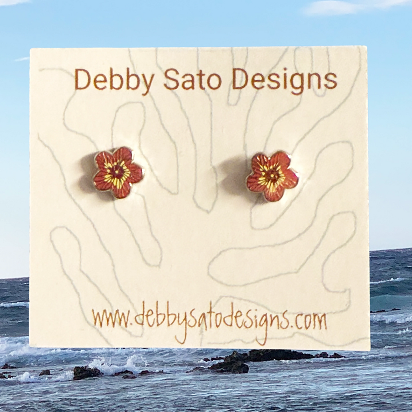 Hau Pua (Flower) Enamel Stud Earrings - DSD