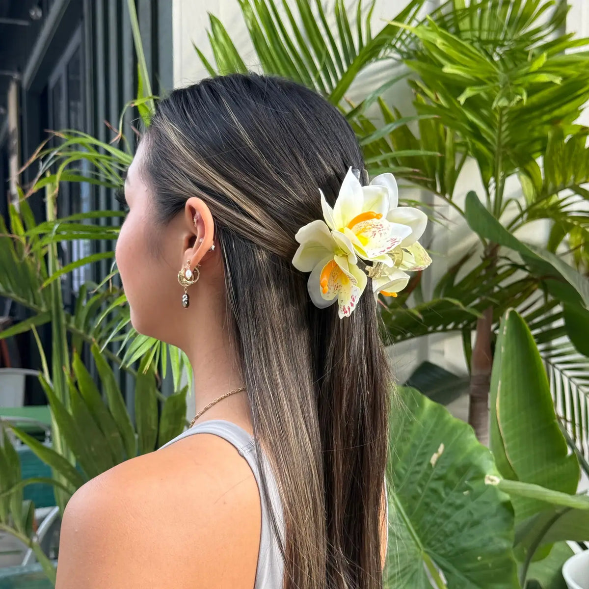 Cattleya Orchid Hair Claw IVORY - Phases Hawaii