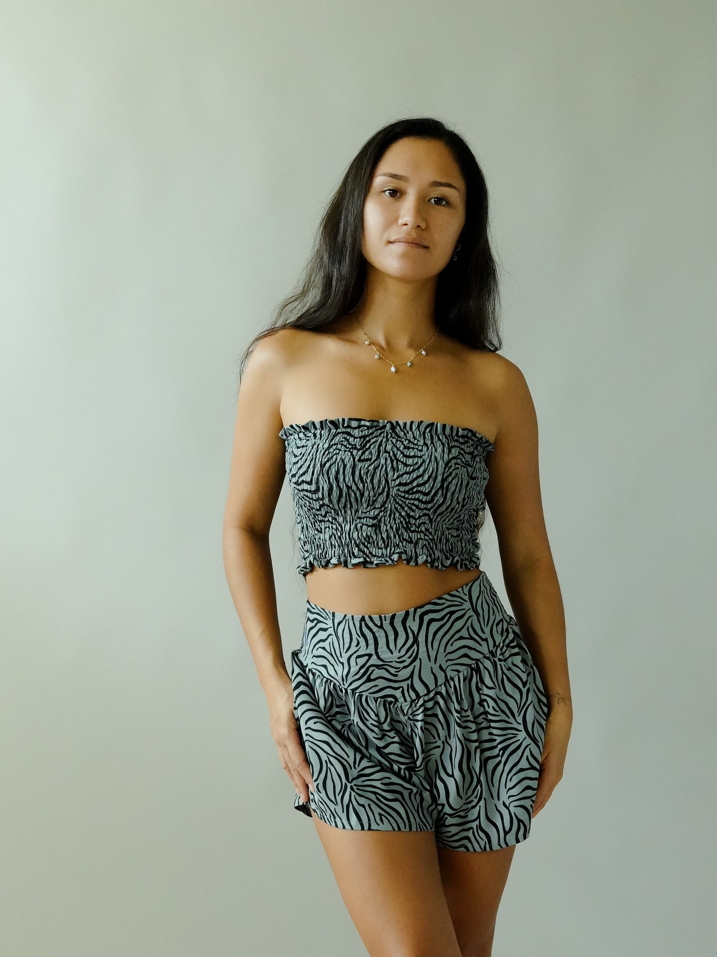 Yara Bandeau Top - Raye Grey