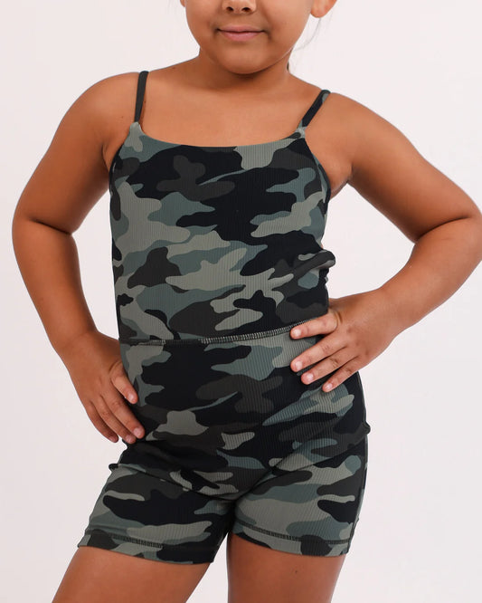 Mini Ribbed Kayla Jumpsuit - Camo - ABT