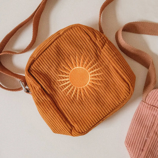 Corduroy Crossbody Bag in Burnt Orange