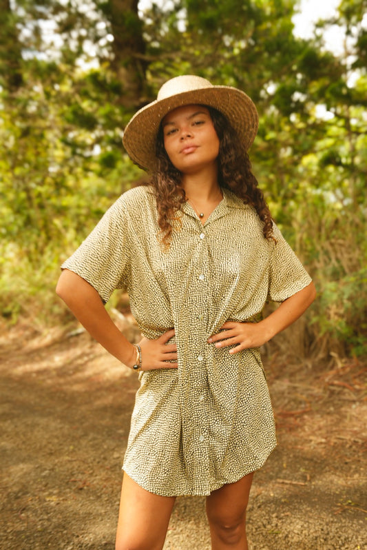 Calabria Shirt Dress - Escama Black