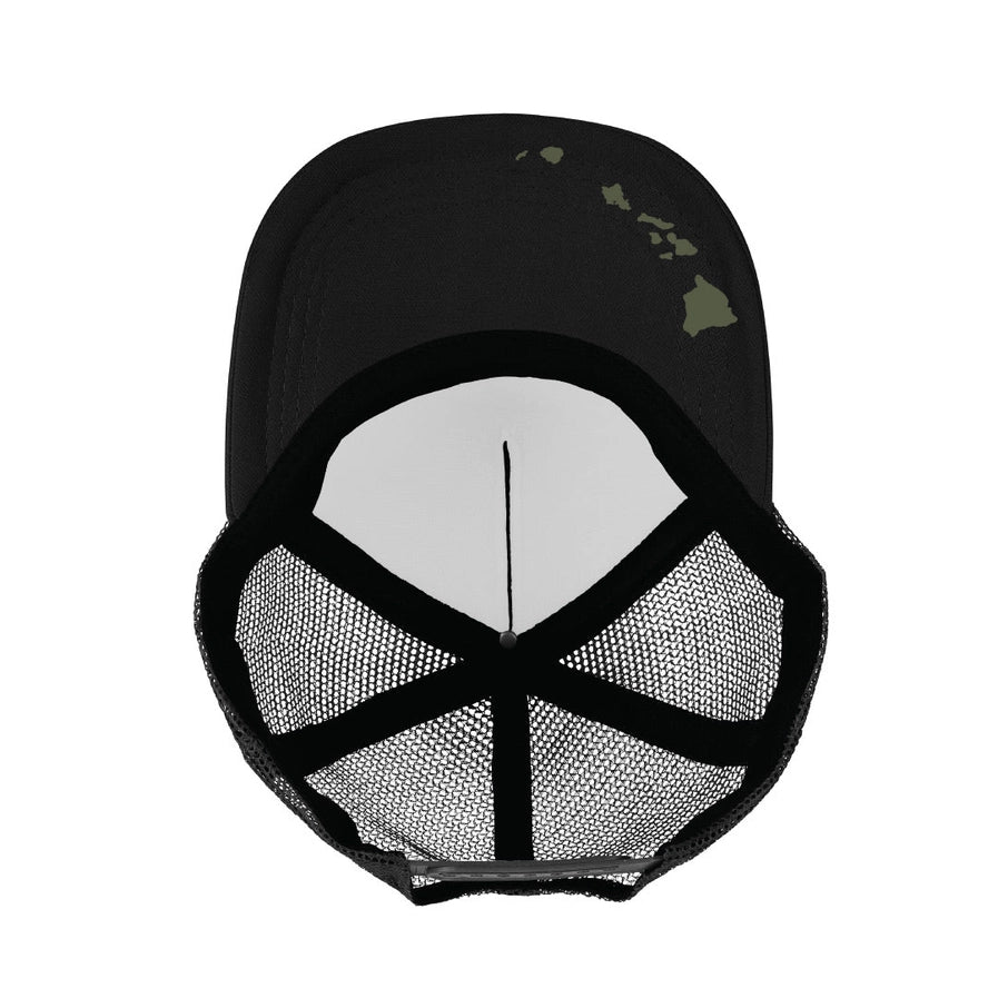 Iwa Trucker Hat - Black/Olive  - Na Koa