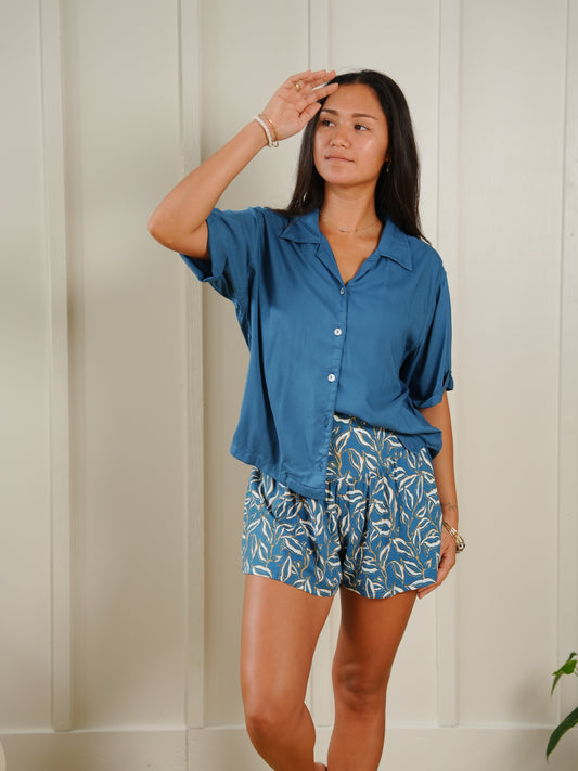 Calla Shirt - Solid Petrolium