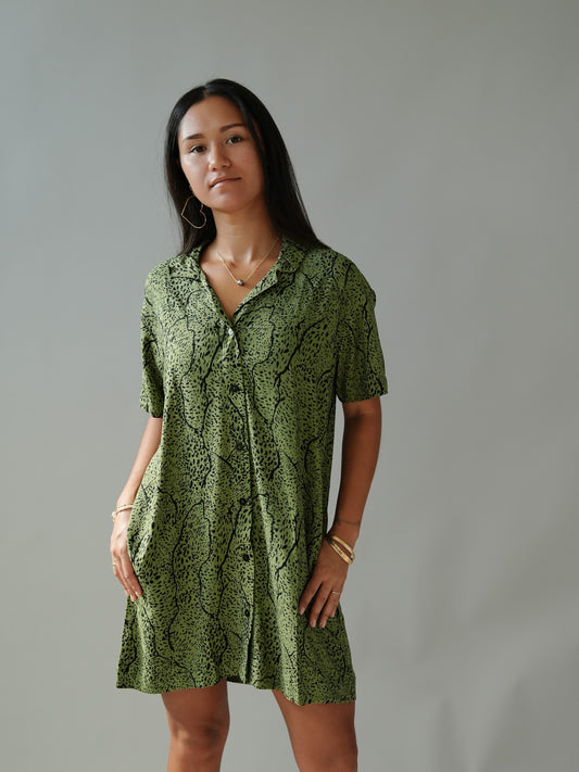 Azuris Shirt Dress - Savanae Olive