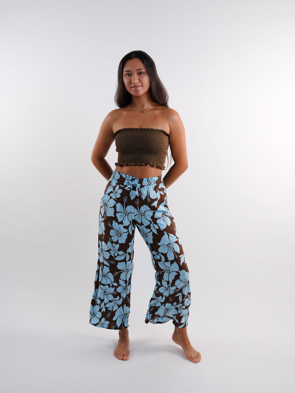 Yara Bandeau Top - Solid Brown