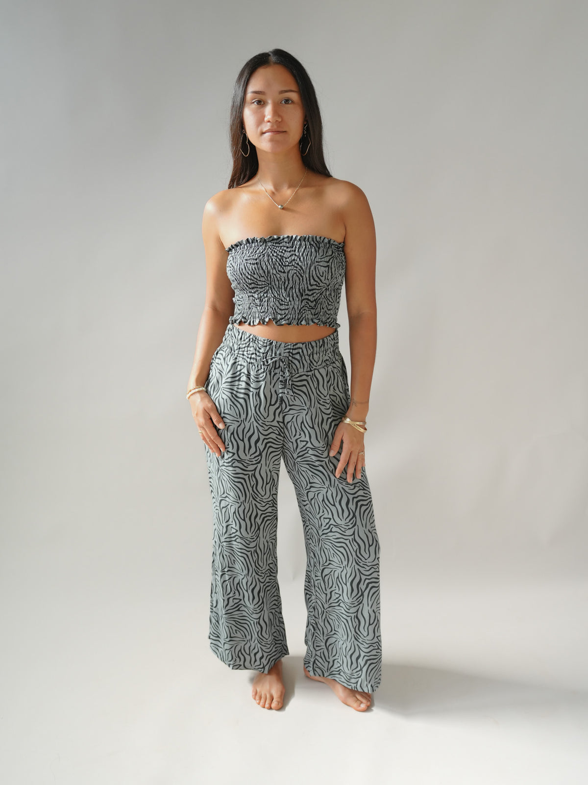 Yara Bandeau Top - Raye Grey