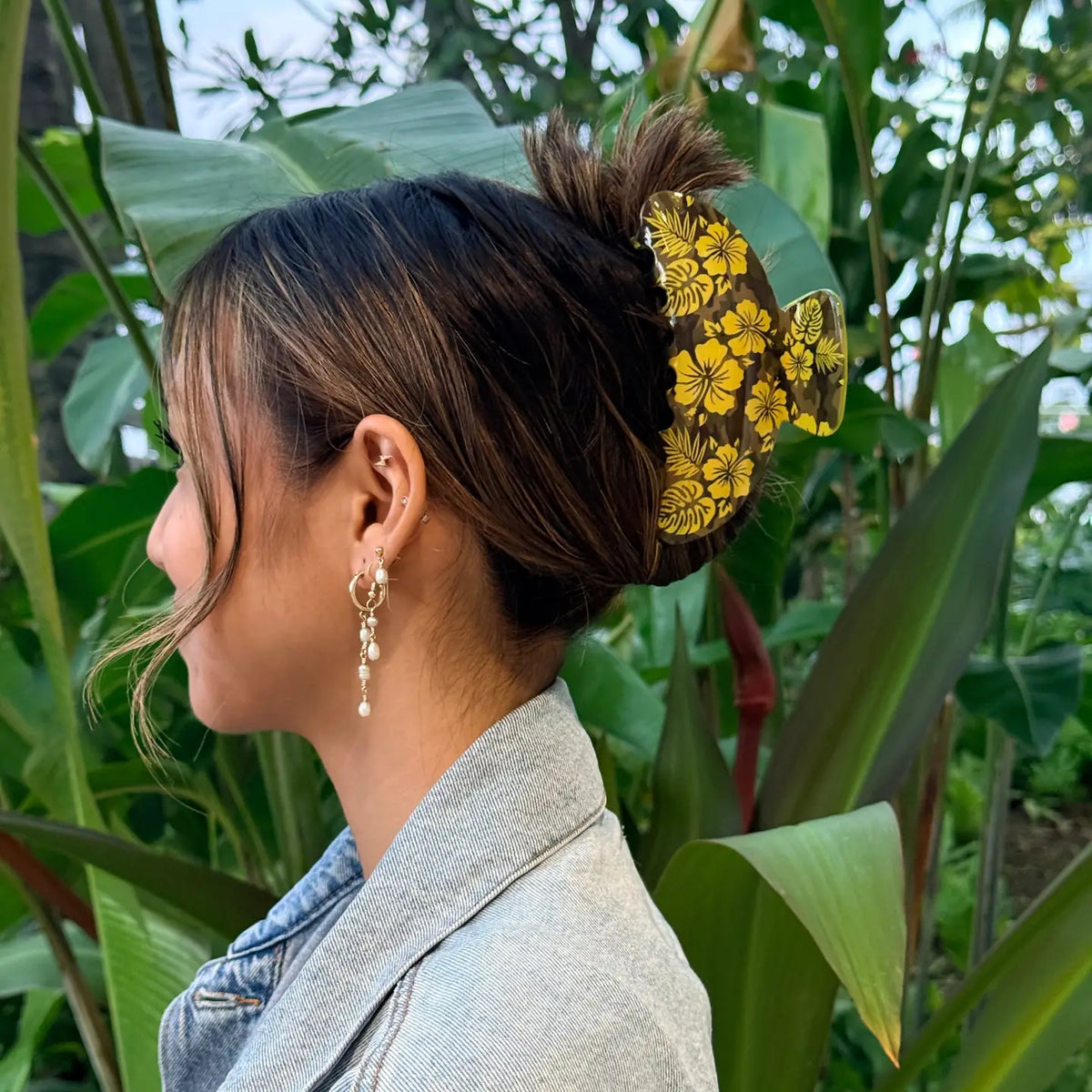 Bombucha Yellow Camo Hair Claw - Collab X Las Olitas