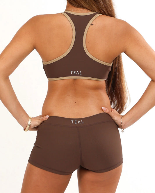 2" Low Rise Mini Short -Ribbed - Mocha - ABT