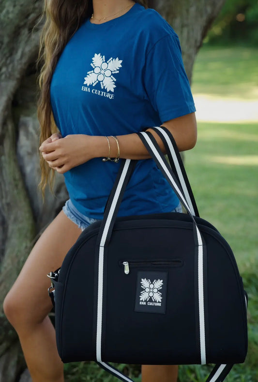 HIGH SOCIETY WEEKENDER TOTE IN LAVA - EHA