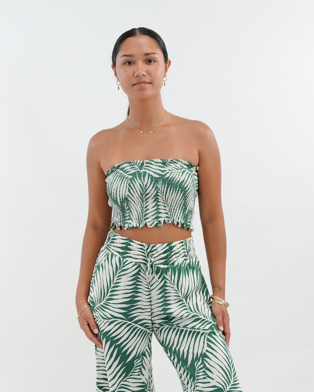 Yara Bandeau Top - Drift Green
