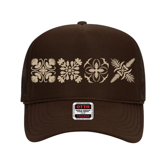 4Quilt Trucker Hat- Brown/Tan - Na Koa Brand