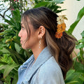 Painted Puakenikeni Triple Hair Claw