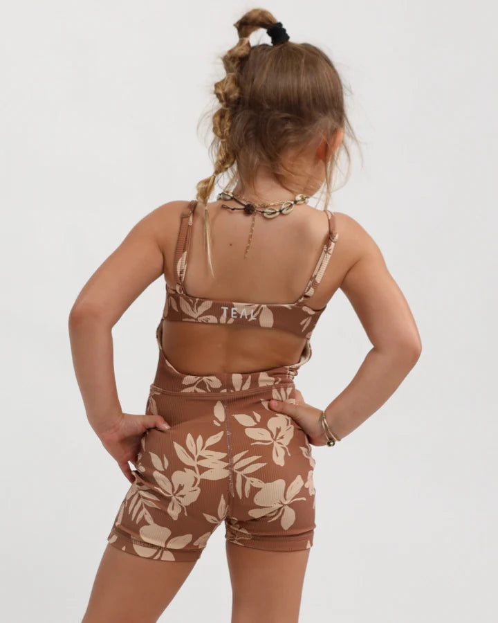 Mini Kayla Jumpsuit - Ribbed Okika Saddle - ABT