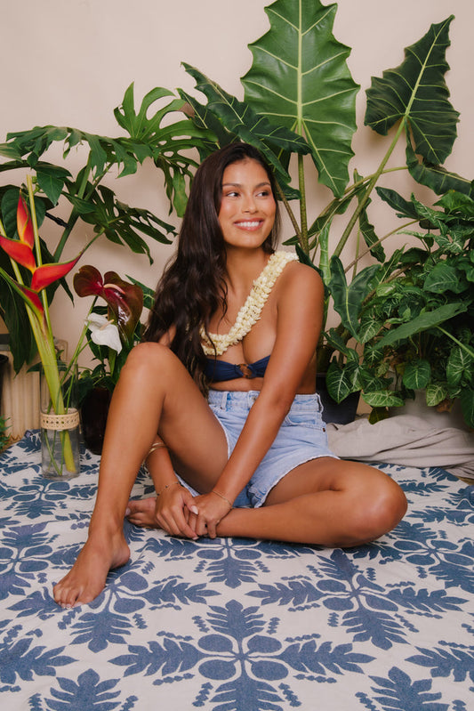 ABUNDANT 'ULU AURORA (BLUE) - BLANKET FOR 2 - EHA