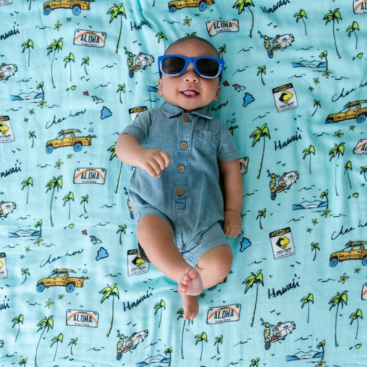 We Go Holoholo - Muslin Swaddle Blanket - Coco Moon