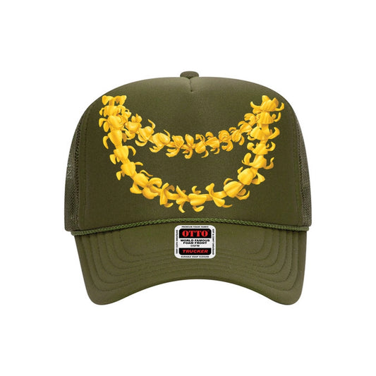 Puakenikeni Trucker Hat- Olive - Na Koa Brand