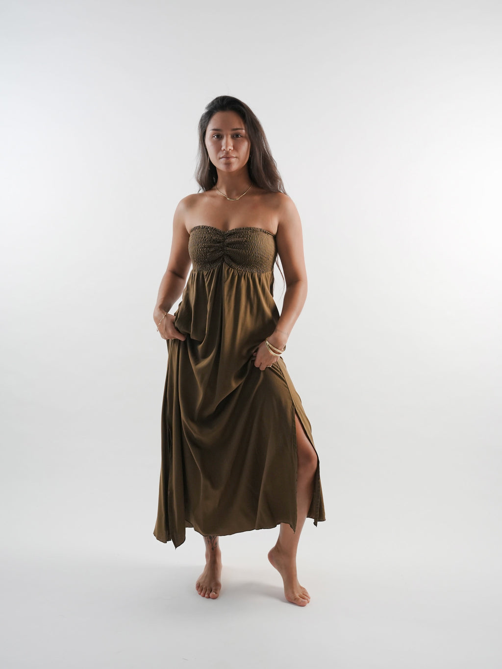 Aven Dress - Solid Brown