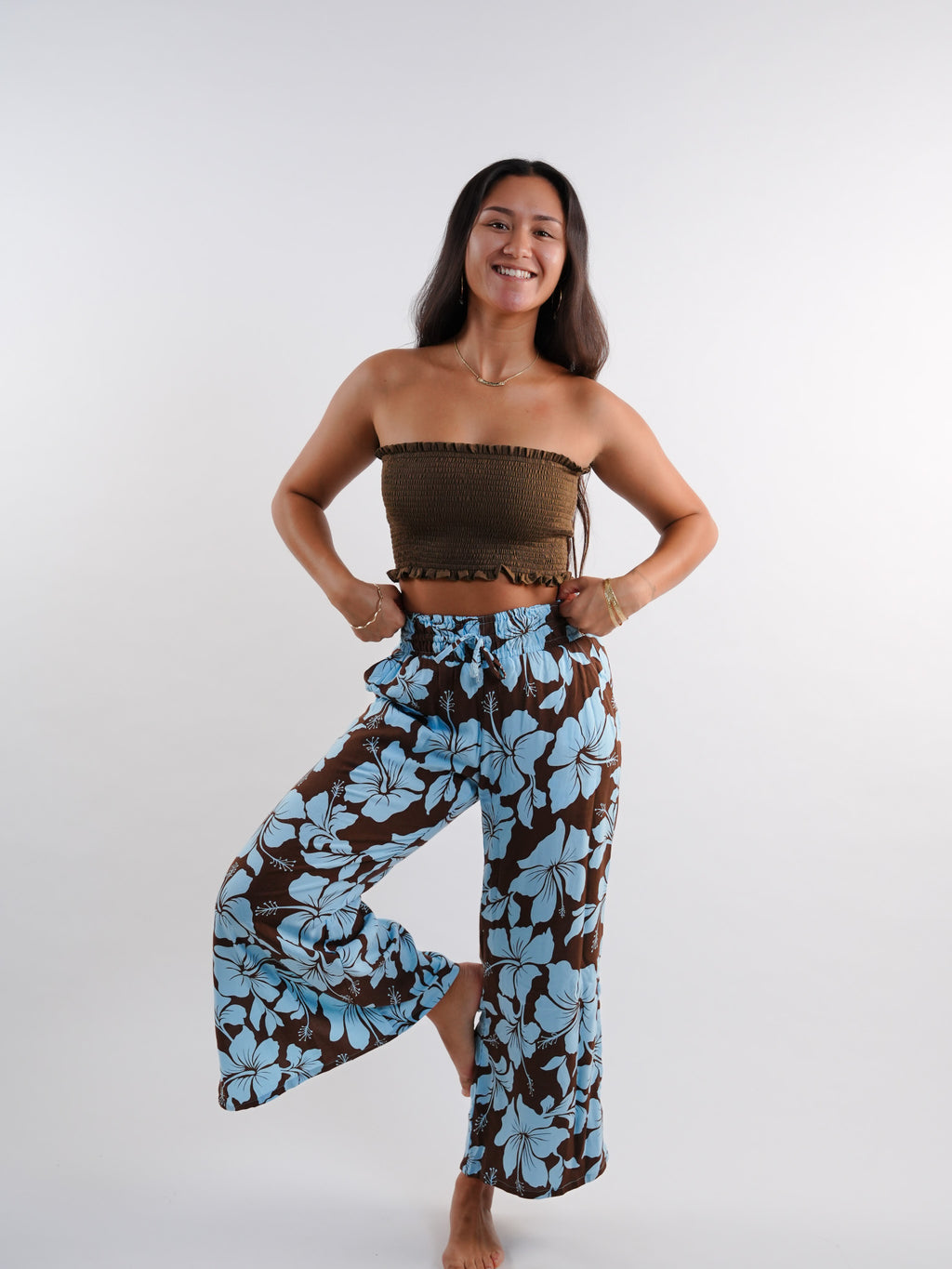 Yara Bandeau Top - Solid Brown