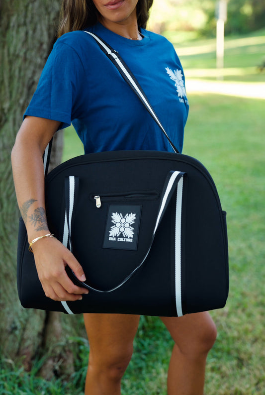 HIGH SOCIETY WEEKENDER TOTE IN LAVA - EHA