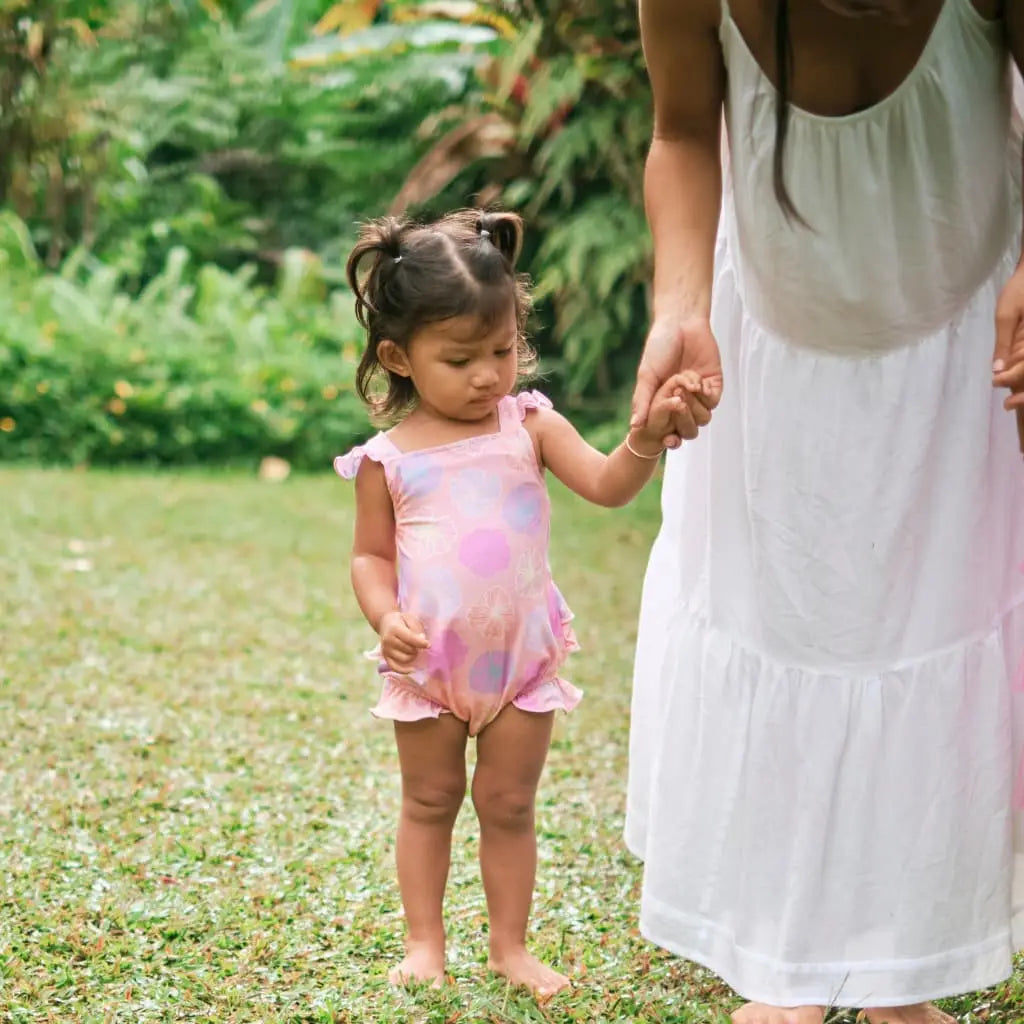 Seaflower- Ruffle Bamboo Romper - Coco Moon
