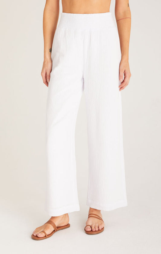 CASSIDY GAUZE FULL LENGTH PANT - White - ZP232679