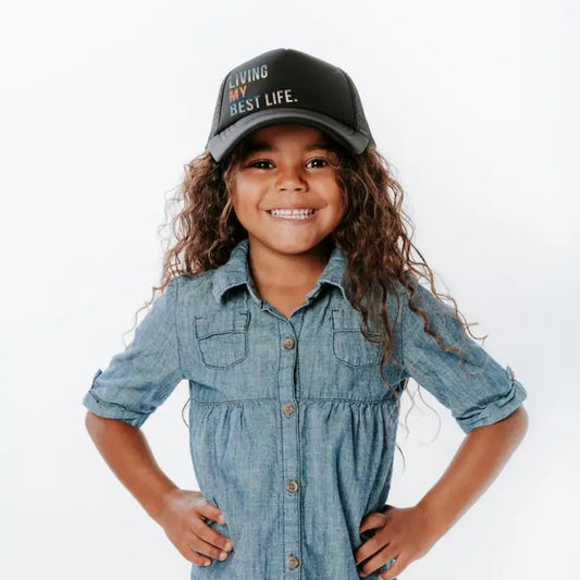 Living My Best Life Trucker Hat - Kid | Black