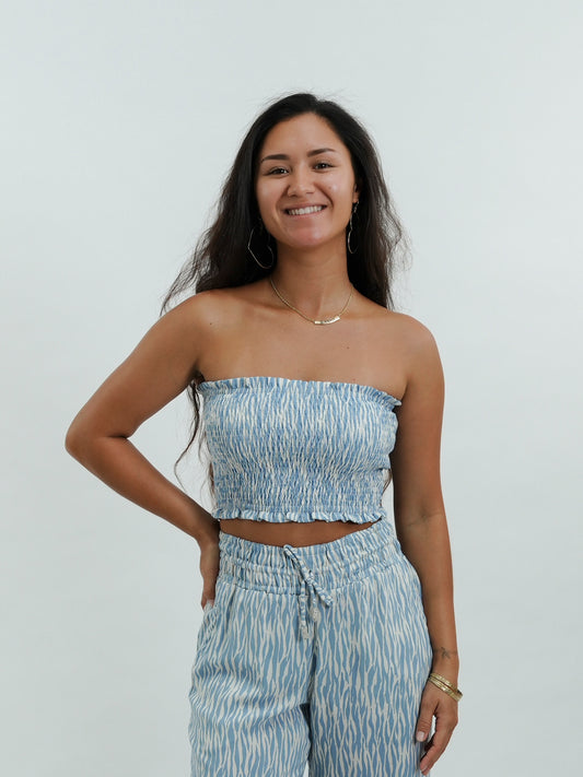 Yara Bandeau Top - Wild Blue