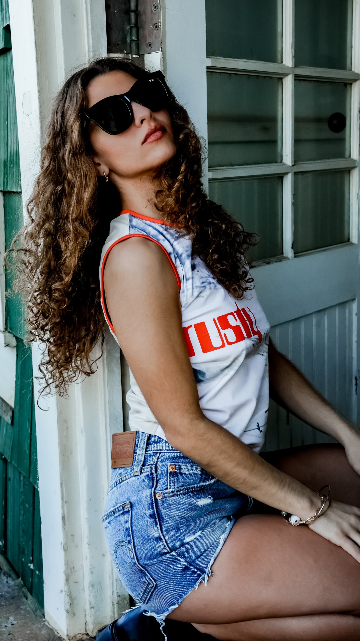 All Ova Slim Fit Sleeveless Skimmer Tank- RUSTY USA