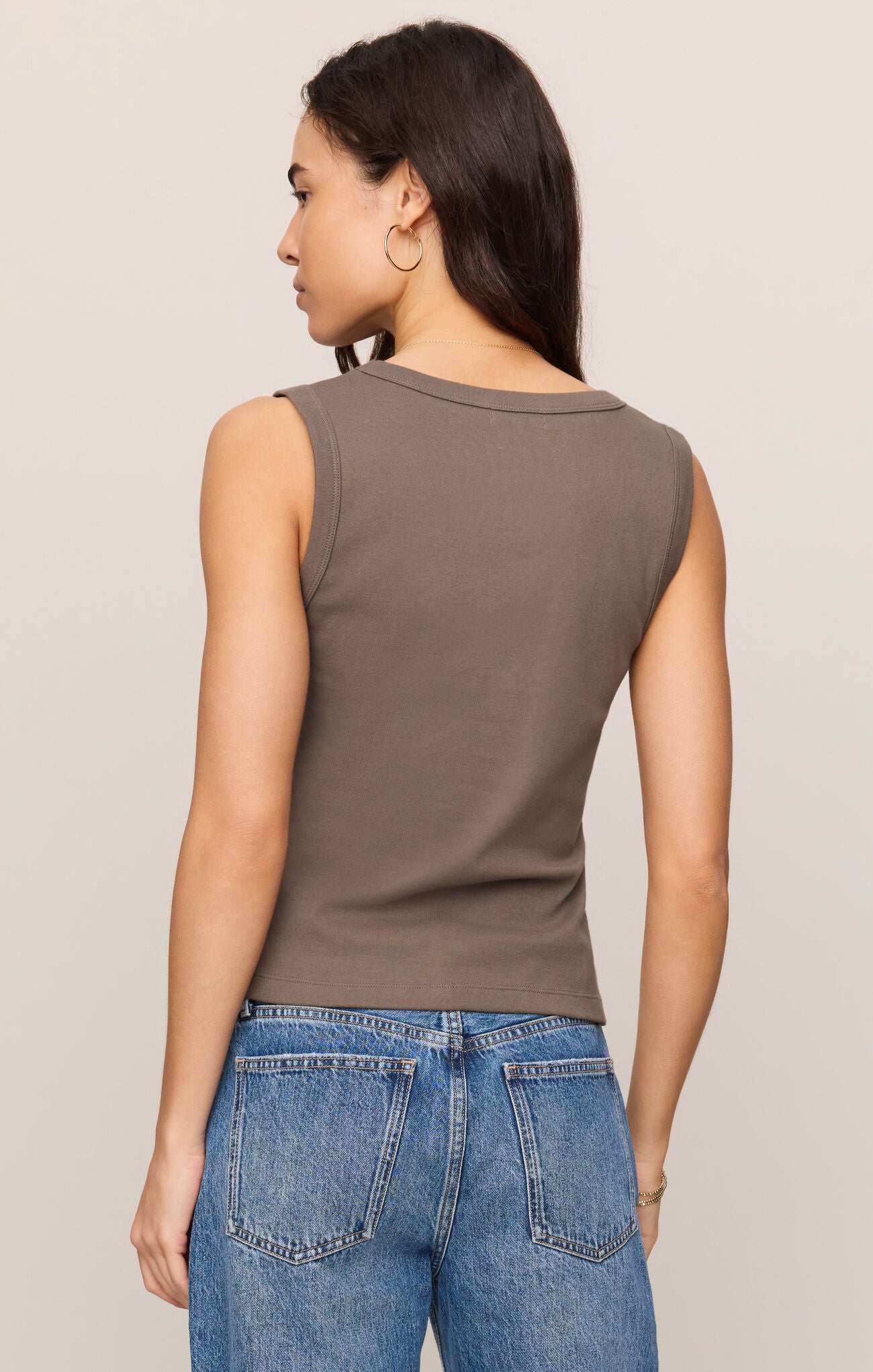 Ellie V Neck Tank - PEBBLE COAST - ZT263201