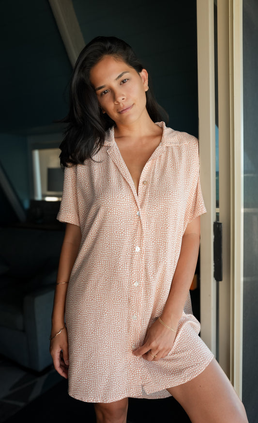 Calabria Shirt Dress - Escama Terra