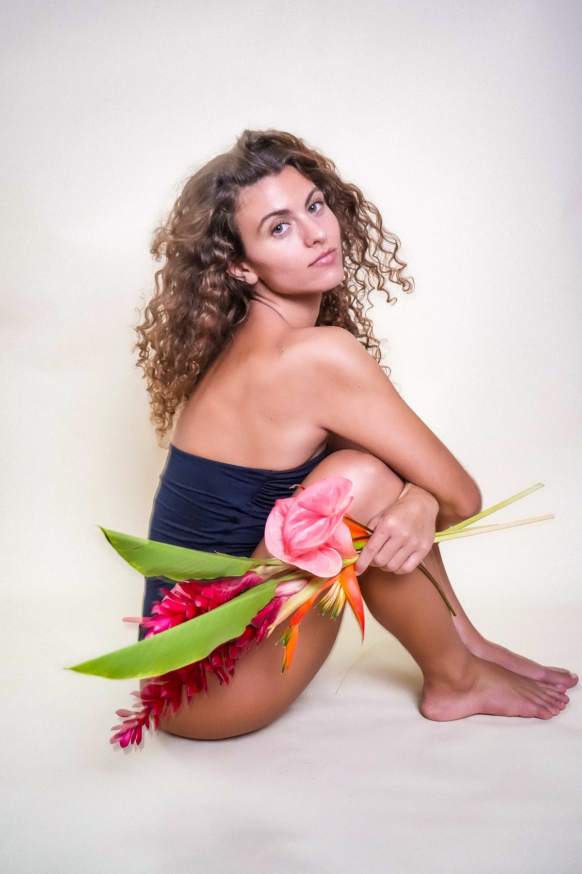 Aloha Strapless One Piece - Lava