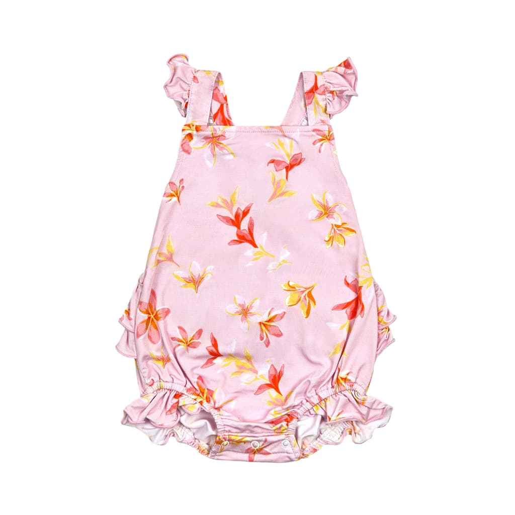 Plumeria Honey - Ruffle Bamboo Romper - Coco Moon