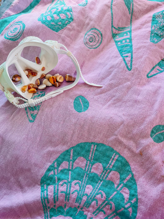 PEARLY SHELLS (PINK/BLUE) - TOWEL - EHA