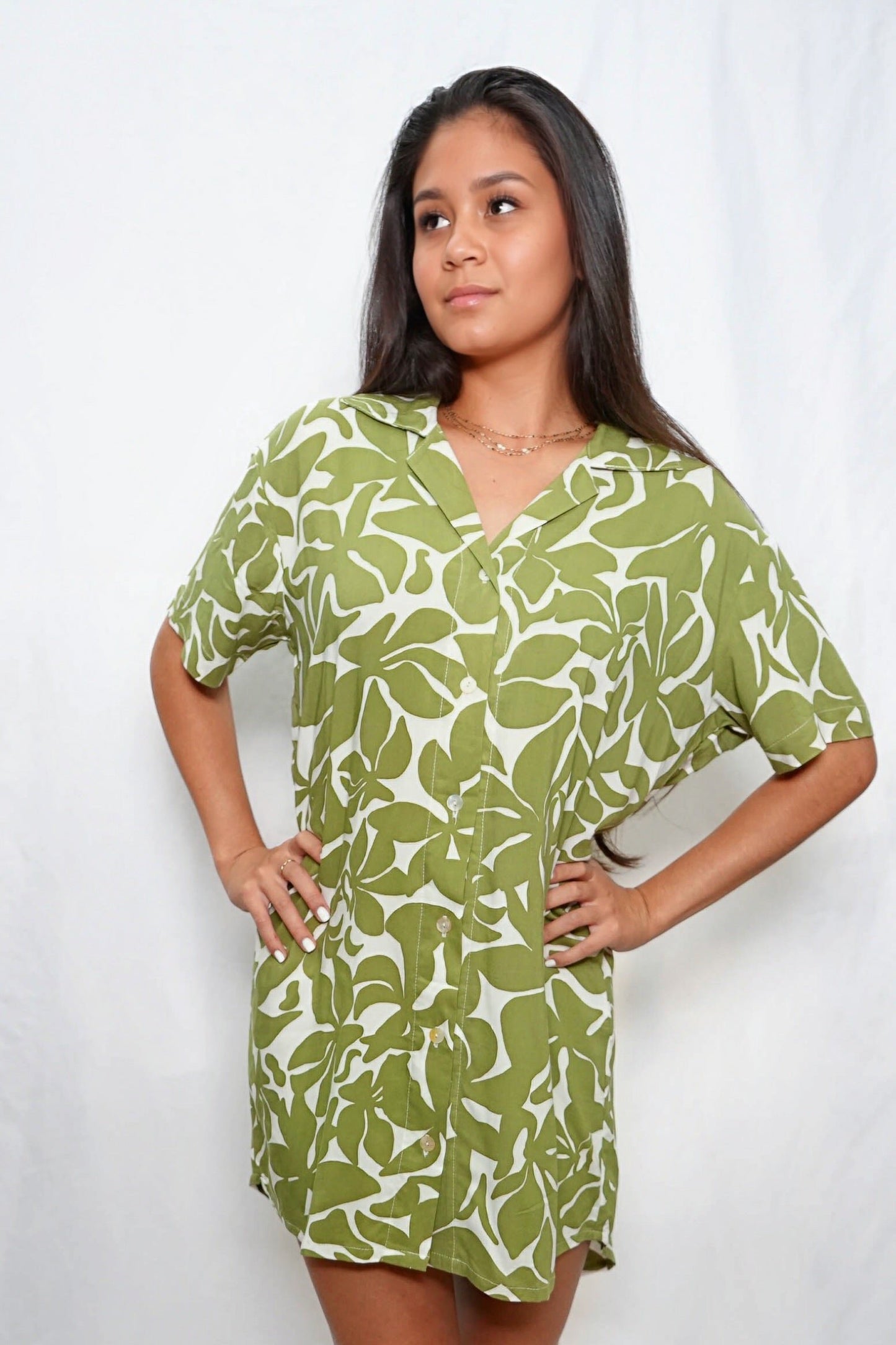 MAUI SHIRT- FRANGIPANI MOSS- KHUSH 46