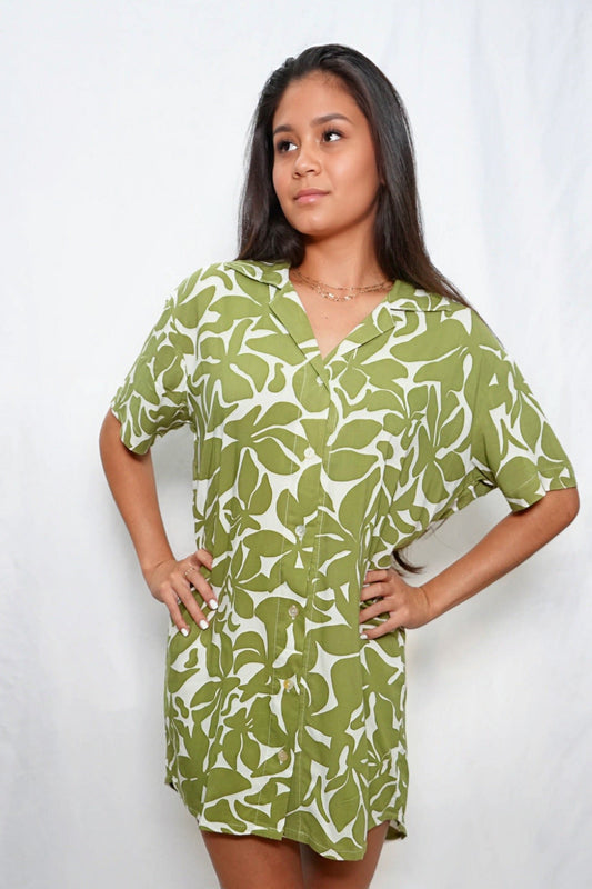 MAUI SHIRT- FRANGIPANI MOSS- KHUSH 46